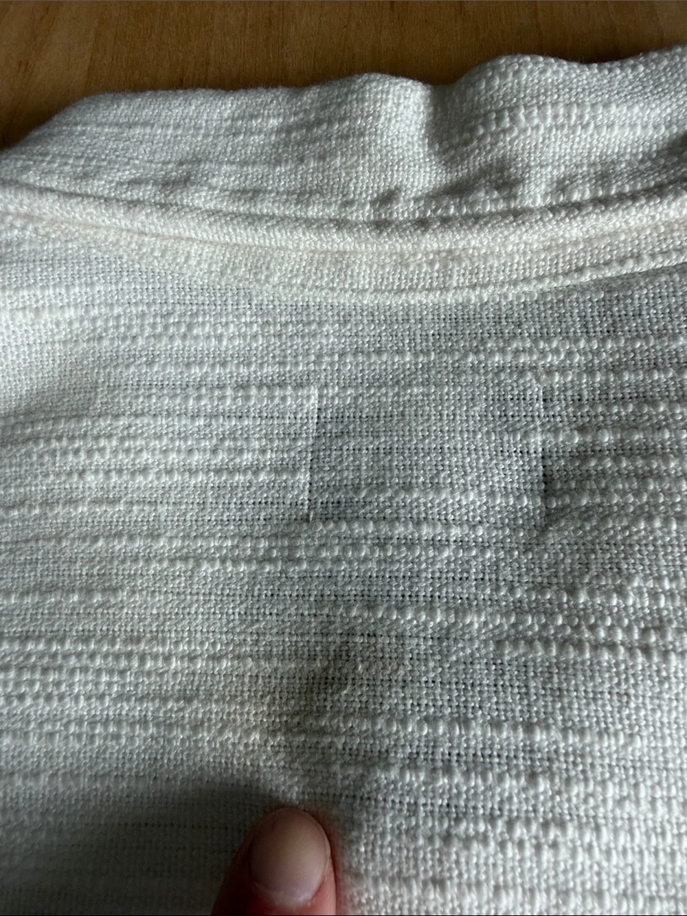 H&M Cream Textured Button-Front Shirt Jacket